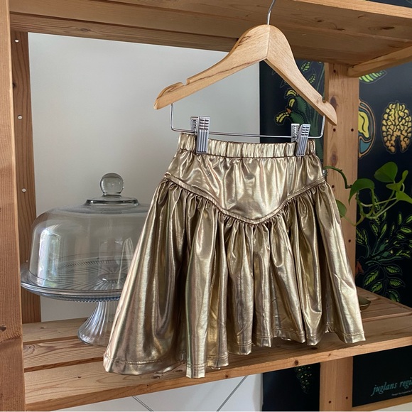 Pink Chicken Alexis Skirt Metallic Gold Lamé - Picture 6 of 13